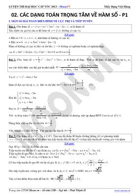 Các dạng toán trọng tâm về hàm số - P1